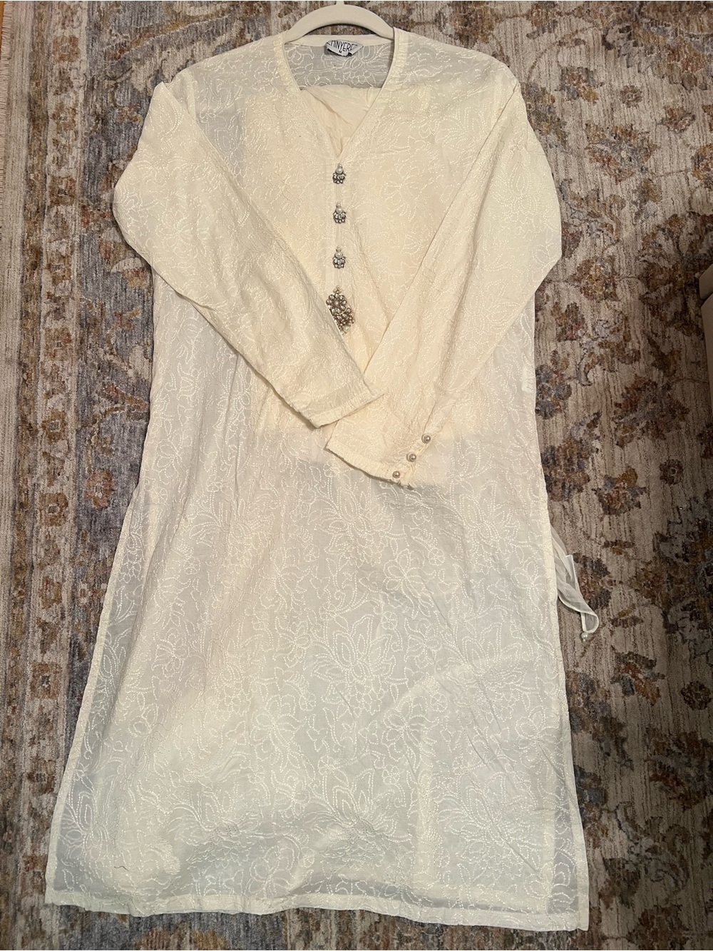 Women’s Cream Embroidered Shalwar Kamiz